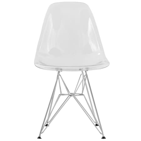 Kd 32 x 18.40 x 17 in. Cresco Molded Eiffel Side Chair, Clear KD2609649
